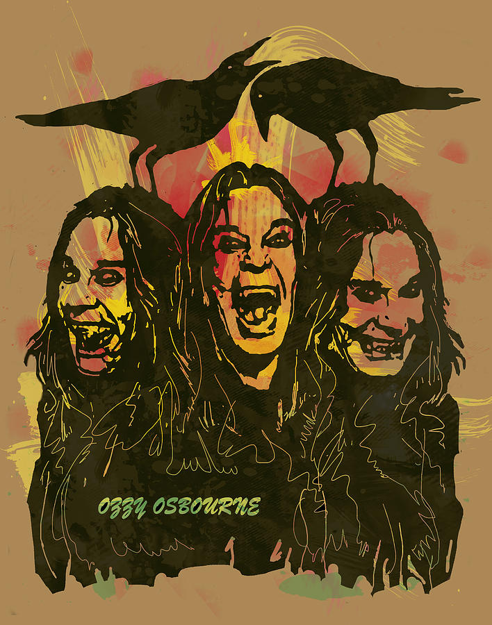 Ozzy Osbourne Pop Stylised Art Poster Drawing by Kim Wang