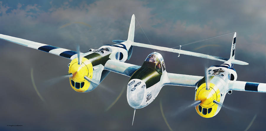 P-38 On the Prowl Painting by Douglas Castleman