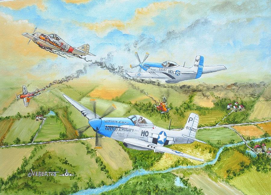 P-51 Cripes A Mighty Painting by Dennis D Vebert - Pixels