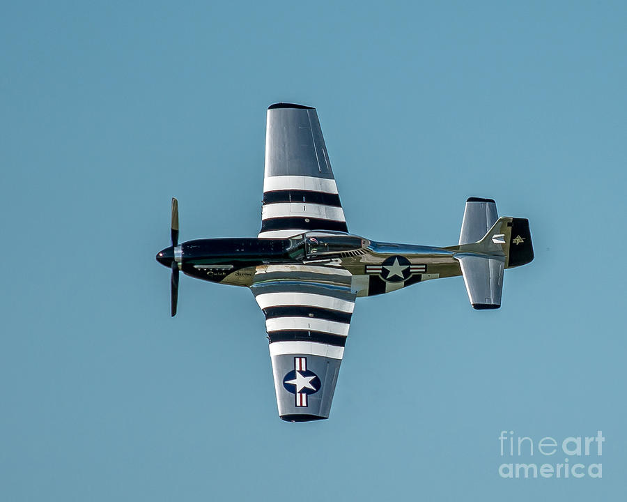 Airplane Photograph - P-51 Flying by Stephen Whalen