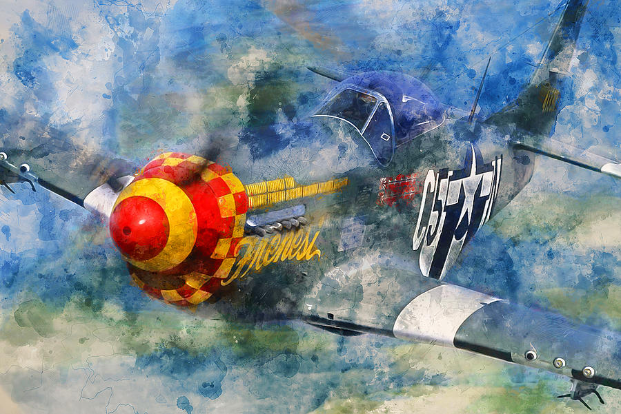 P-51 Mustang - 04 Painting by AM FineArtPrints