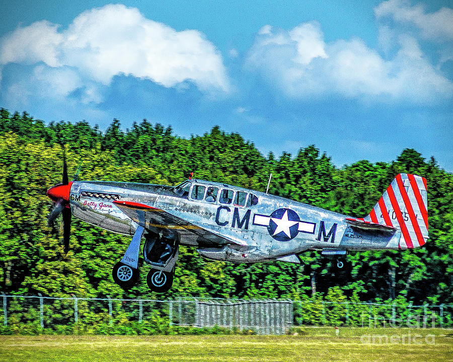 P-51 Mustang Take Off Photograph by Nick Zelinsky Jr