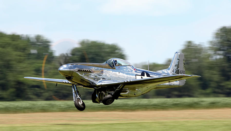 P-51 Takeoff Photograph by Peter Chilelli