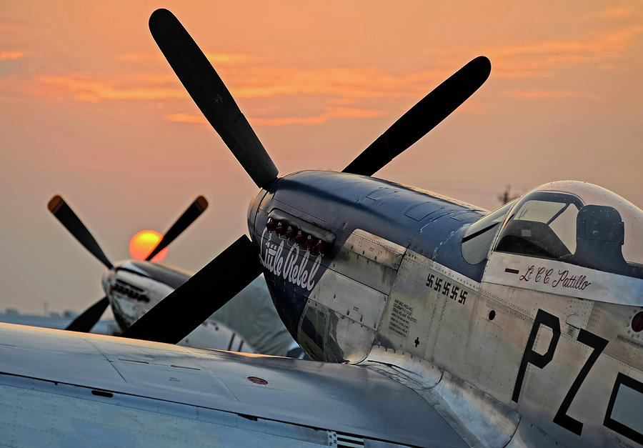 P-51D Twin Mustangs in the Sunset Photograph by Rodman Reilly - Pixels