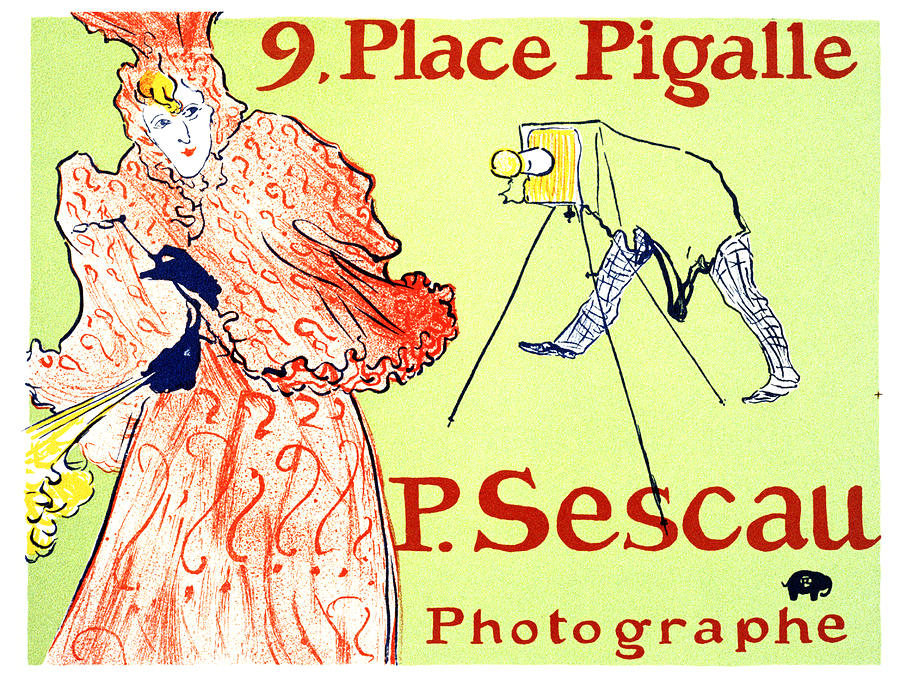 P Sescau Photographe - Paul Sescau - Vintage Advertising Poster by Henri de Toulouse Lautrec - Paris Mixed Media by Studio Grafiikka