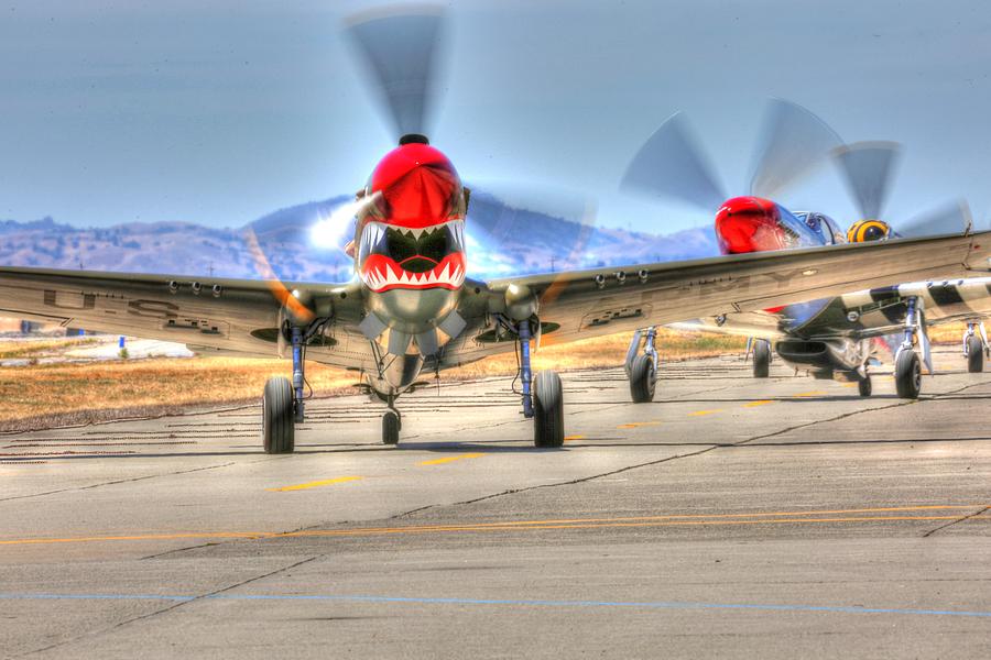 P40 Photograph - P40 Warhawk Taxis at Hollister by John King