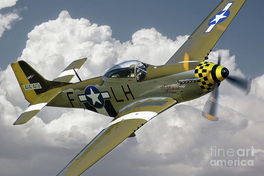 P51 Mustang - Janie Digital Art by Airpower Art