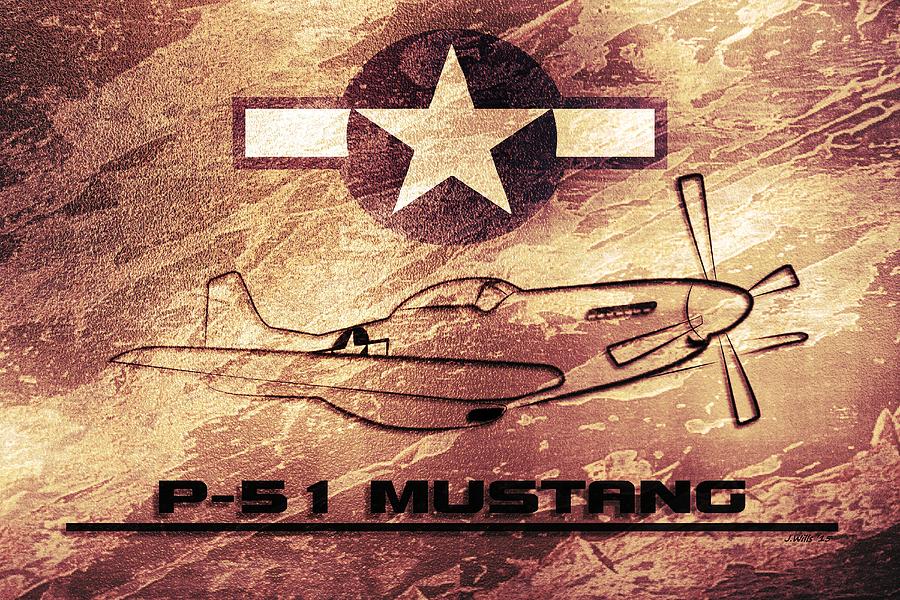 P51 Mustang WW2 Digital Art by John Wills