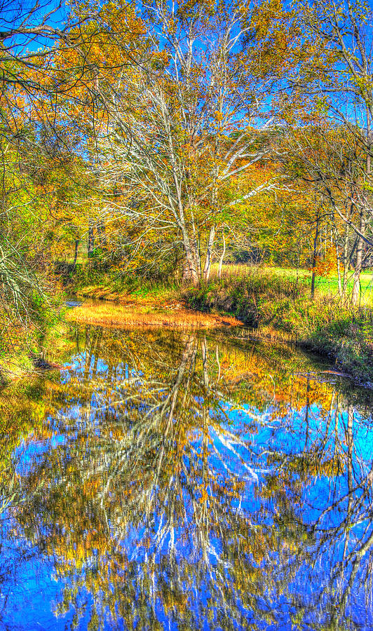 PA Country Roads - Autumn Colorfest in the Creek No. 1 - Buffalo Creek, Washington County Photograph by Michael Mazaika