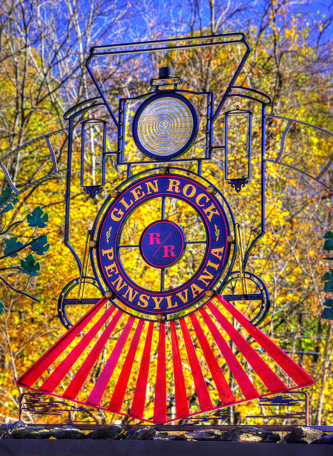 PA Country Roads - Glen Rock Heritage Rail Trail Marker No. 4 - Autumn York County Photograph by Michael Mazaika