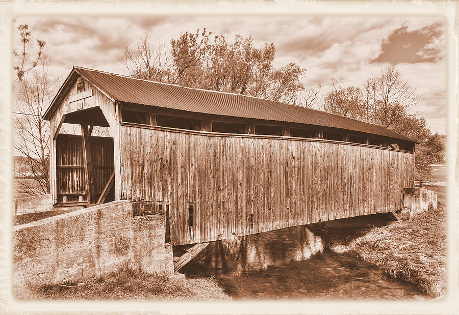 PA Country Roads - Kochenderfer Covered Bridge Over Big Buffalo Creek No. 1AS-Alt - Perry County Photograph by Michael Mazaika