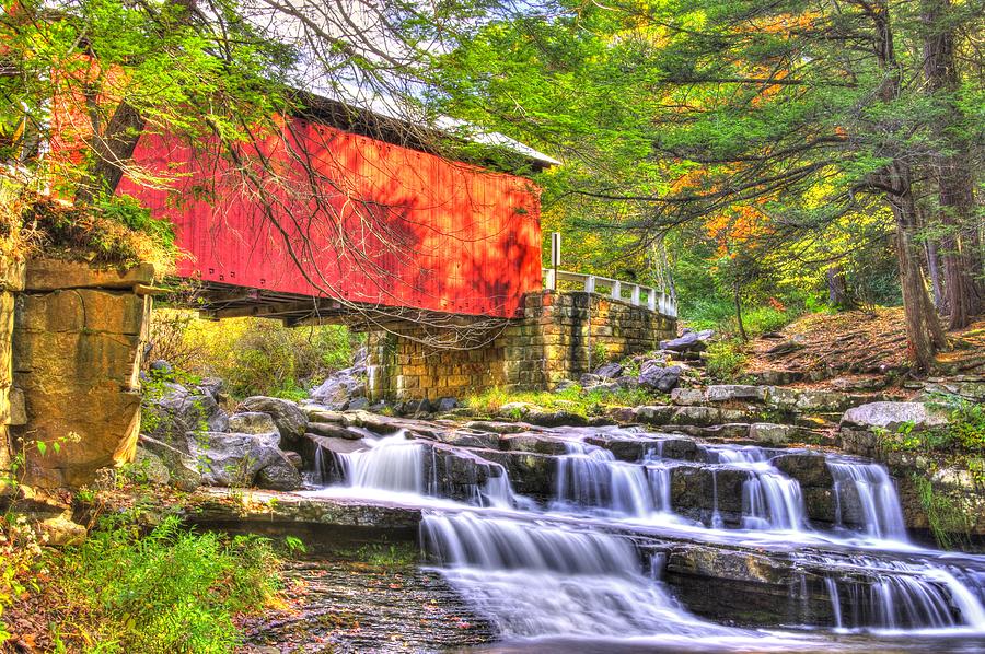 PA Country Roads - Pack Saddle / Doc Miller Covered Bridge Over Brush Creek No. 11 - Somerset County Photograph by Michael Mazaika