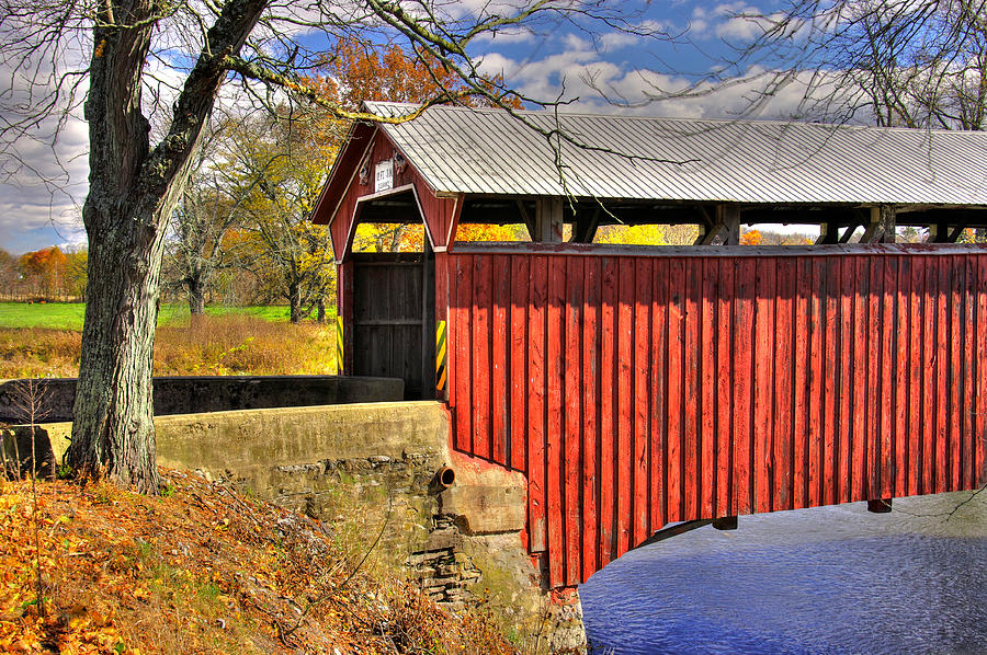 PA Country Roads - Sam Wagner Covered Bridge Chillisquaque Creek #7 Northumberland Montour Counties Photograph by Michael Mazaika