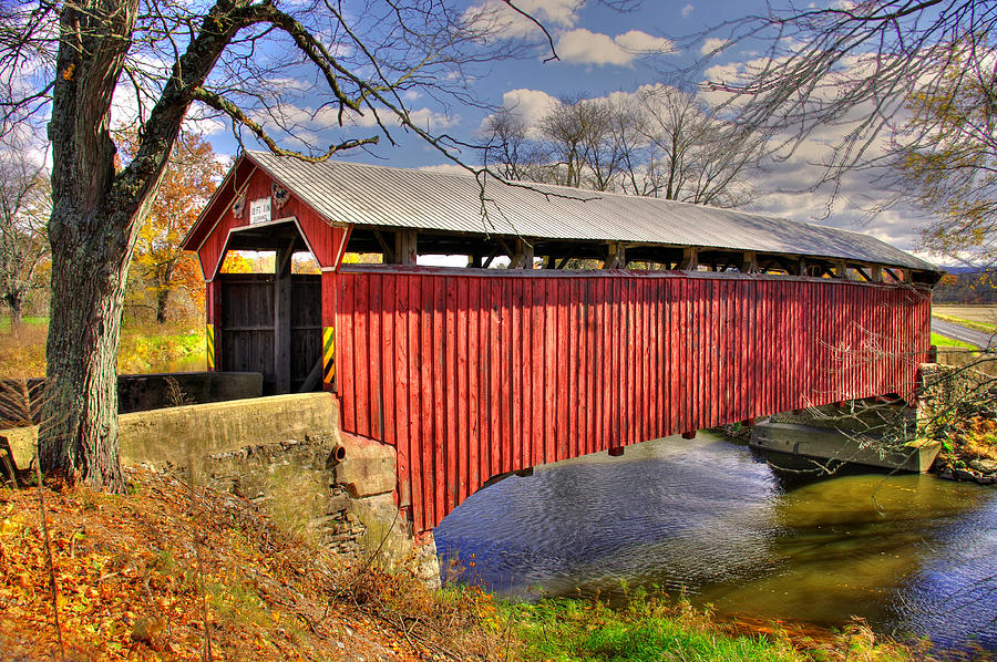 PA Country Roads - Sam Wagner Covered Bridge Chillisquaque Creek #8 Northumberland Montour Counties Photograph by Michael Mazaika