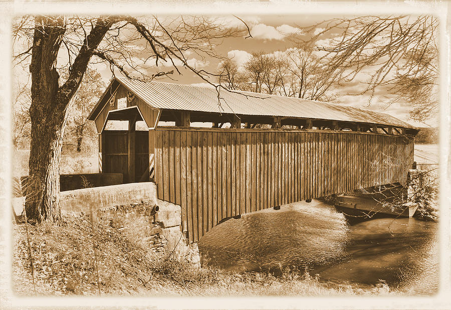 PA Country Roads - Sam Wagner Covered Bridge Chillisquaque Creek #8S Northumberland Montour Counties Photograph by Michael Mazaika