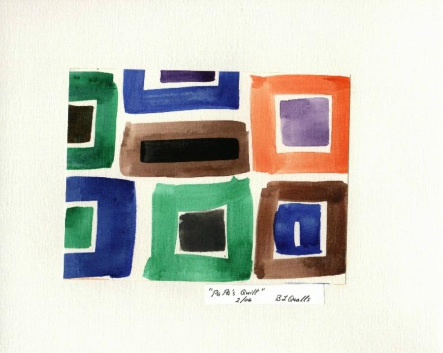 Watercolor Painting - Pa Pas Quilt by B L Qualls Watercolor Painting - Pa Pas Quilt by B L Qualls