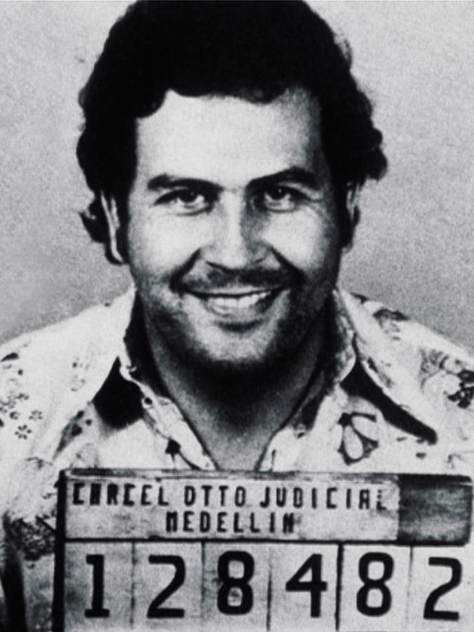 Pablo Escobar Mug Shot Painting