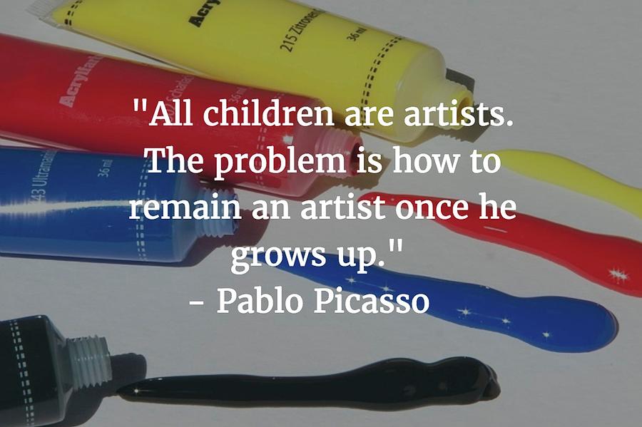 Inspirational Photograph - Pablo Picasso Quote by Matt Create