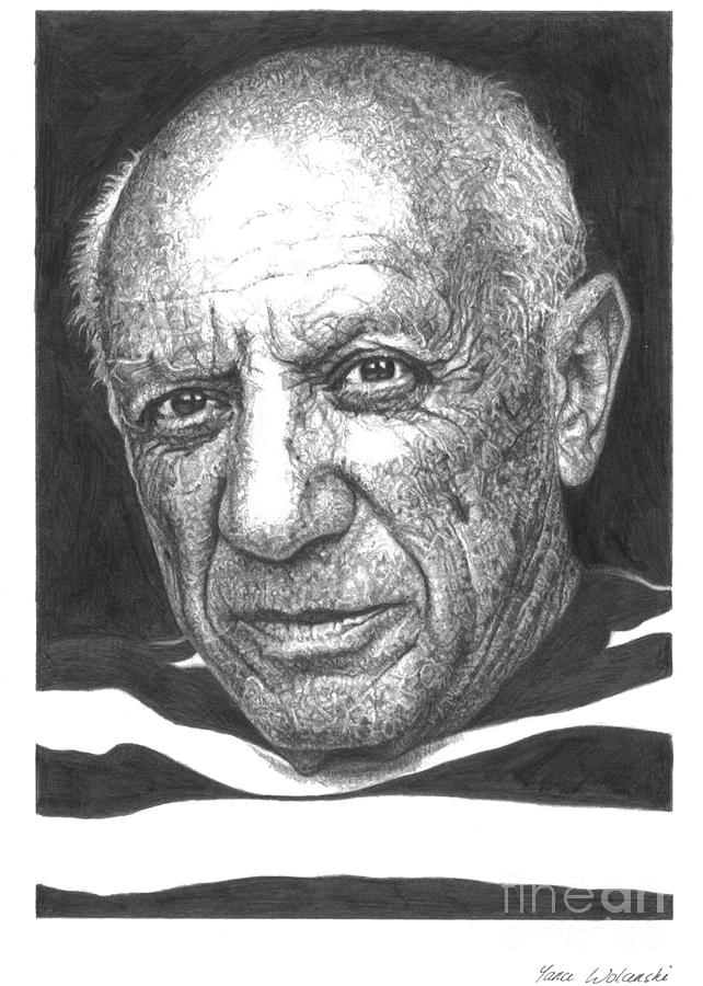 Portrait Drawing - Pablo Picasso by Yana Wolanski