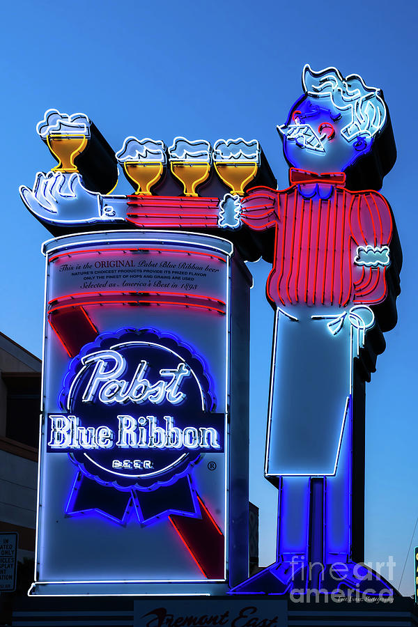 Pabst Blue Ribbon Neon Sign Fremont Street Photograph by Aloha Art