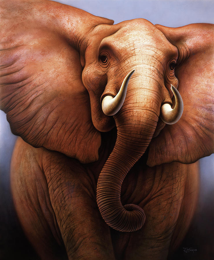 African Elephant Painting - Pachyderm by Jerry LoFaro