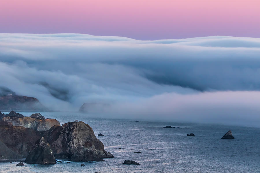 Pacific Coast Fog at Sunset Photograph by Marc Crumpler