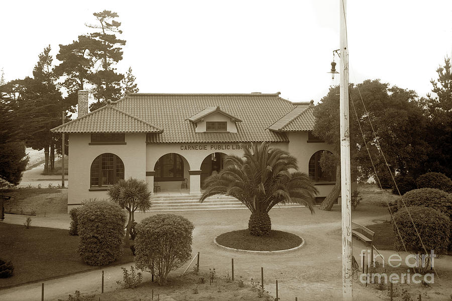 Pacific Grove Carnegie Public Library Circa 1908 Photograph By