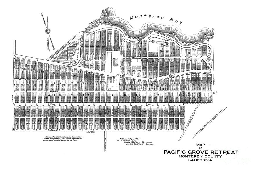 Map Photograph - Map Pacific Grove May 7 1887 by Monterey County Historical Society