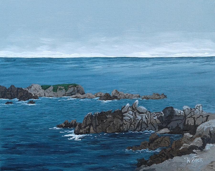 Pacific Grove Seashore Painting by Katherine Young-Beck