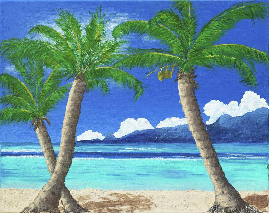 Pacific Islands Beach Painting By Larysa Kalynovska Fine Art America