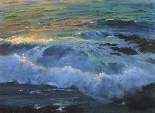 Pacific Ocean at Sunset Painting by Gil Dellinger - Fine Art America