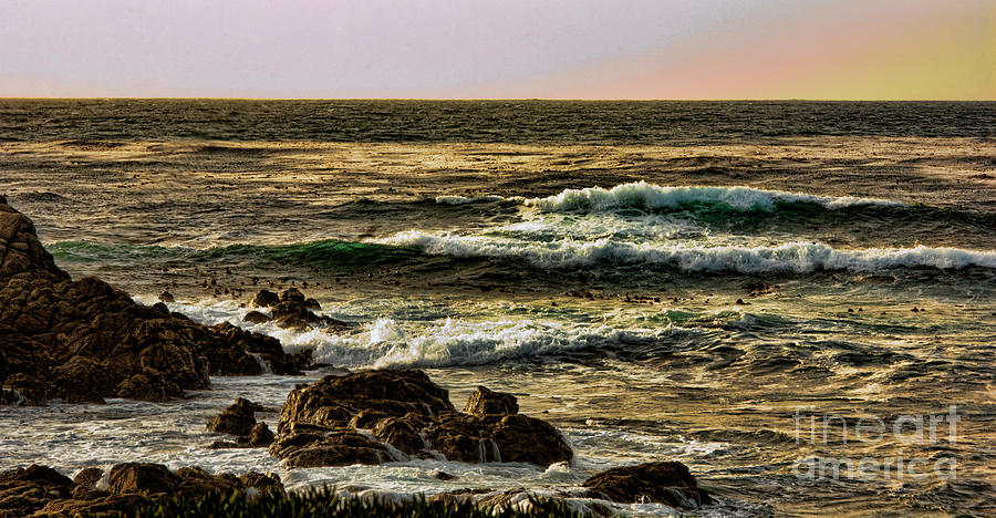 Pacific Ocean Pebble Beach  Photograph by Chuck Kuhn