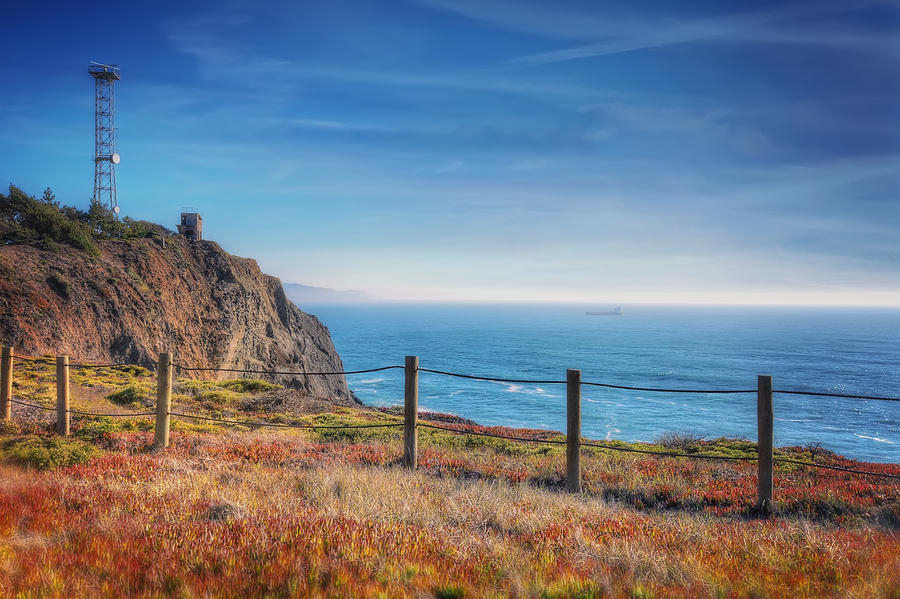 Pacific Ocean view towards Point Bonita Lighthouse - Marin Headlands  Photograph by Jennifer Rondinelli Reilly - Fine Art Photography