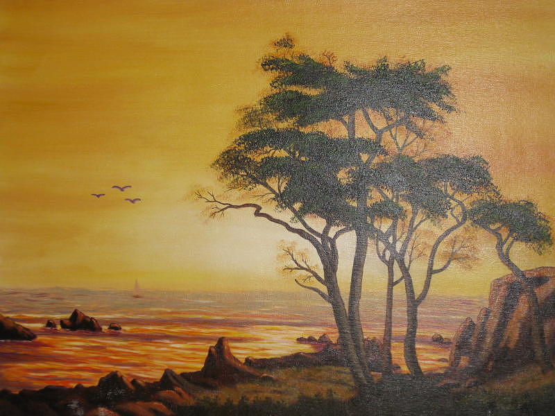 Pacific Sunset Painting by Guy Sileo - Fine Art America