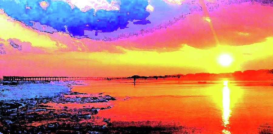 Sunset Digital Art - Pacific Sunset by Ronald Irwin