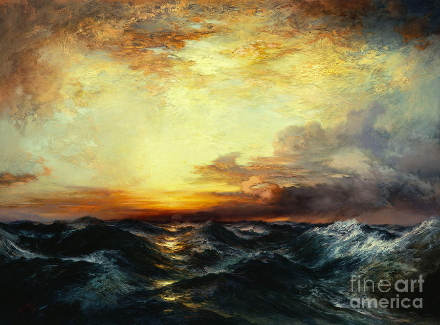 Pacific Sunset Painting by Thomas Moran