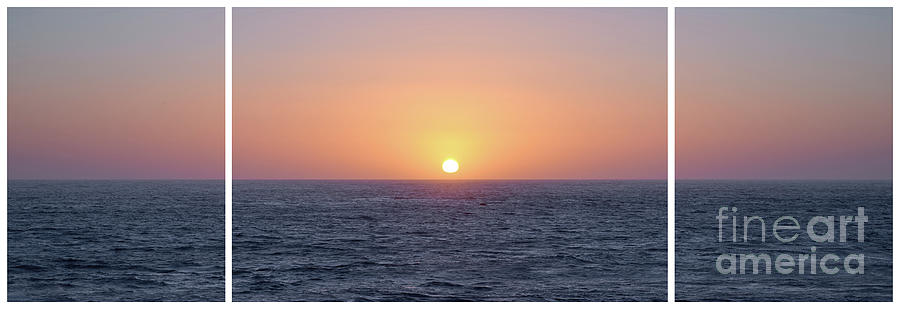 Pacific Sunset Triptych Photograph by Dean Birinyi