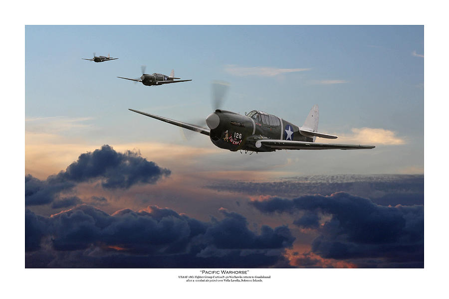 Pacific Warhorse - USAAF Version -  Titled Digital Art by Mark Donoghue