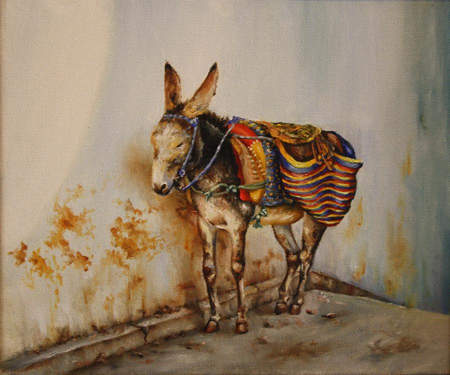 Ethnic Painting - Pack Mule by Jessica Colodny Ethnic Painting - Pack Mule by Jessica Colodny
