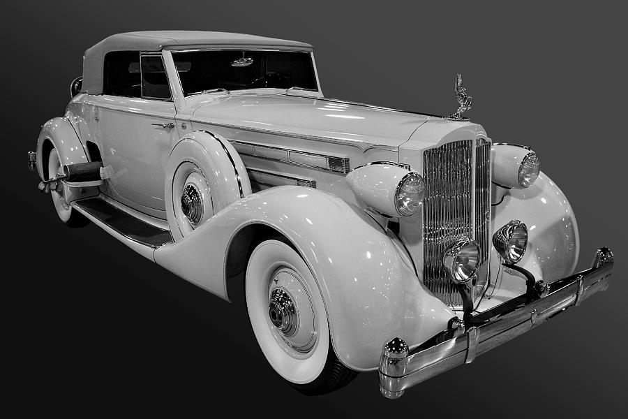 Packard in bw Photograph by Bill Dutting