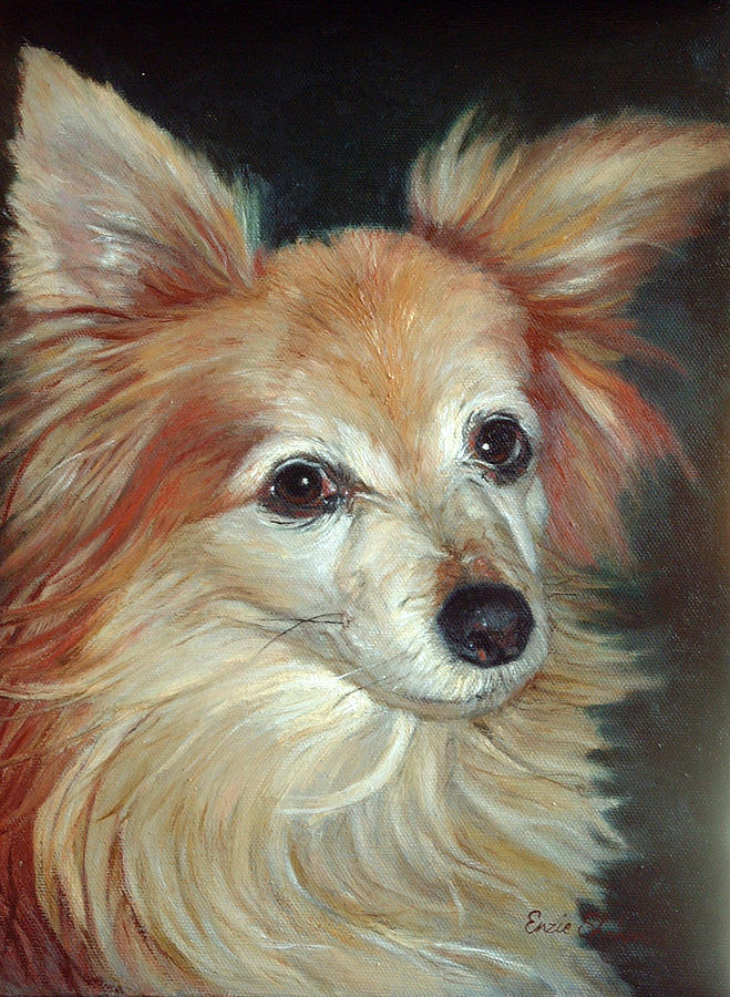 Paco the Papillion Painting by Portraits By NC