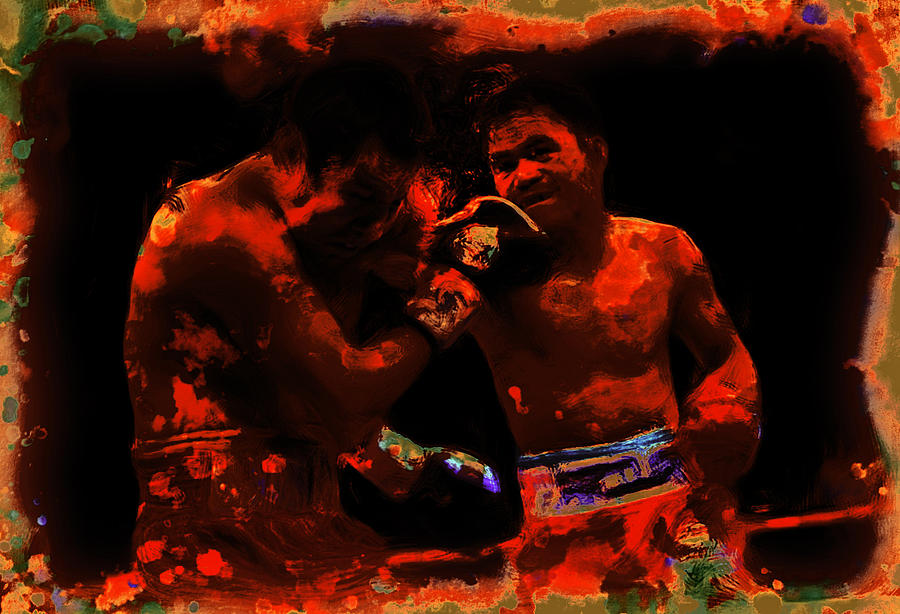 Pacquiao Putting in Work Painting by Brian Reaves