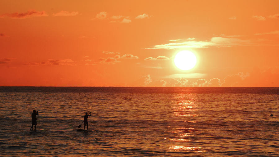 Paddle Board Pair Sunrise Delray Beach Florida Photograph by Lawrence S Richardson Jr