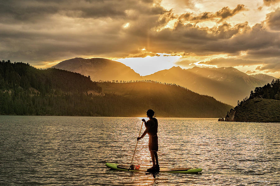 Paddle Boarder in Summit Cove Photograph by Stephen Johnson