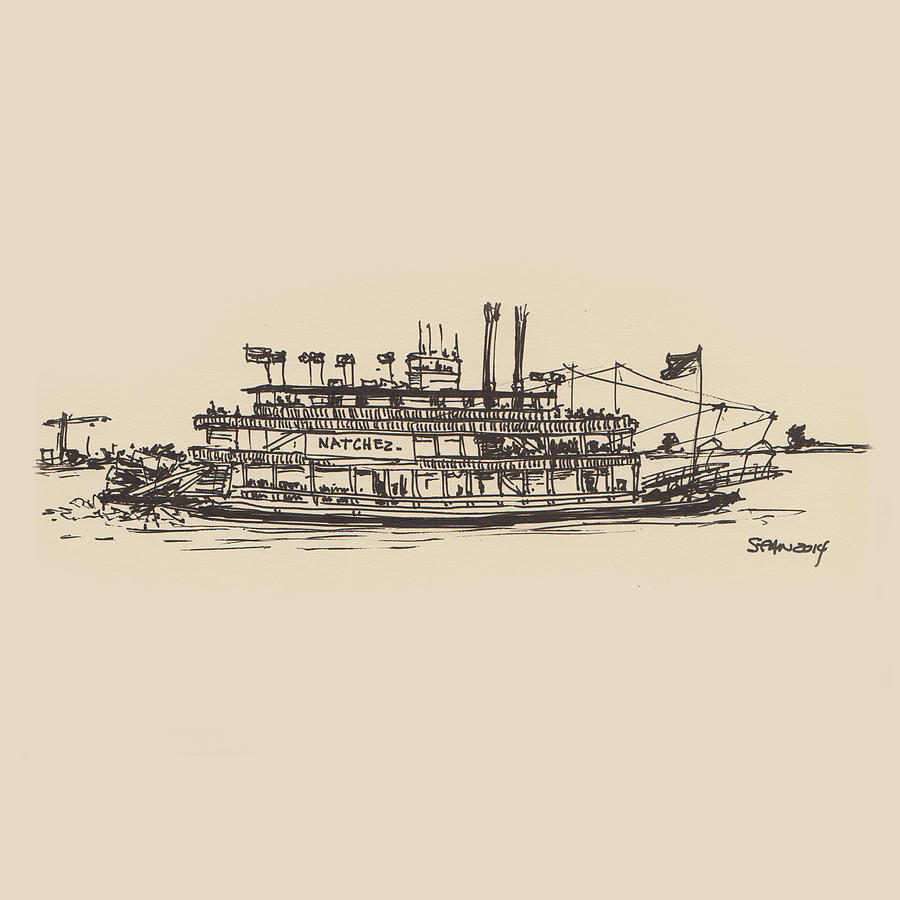 Paddle boat Drawing by Sean McMenemy