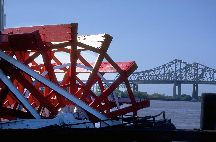 Bridge Photograph - Paddle wheel on the Mississippi by Carl Purcell