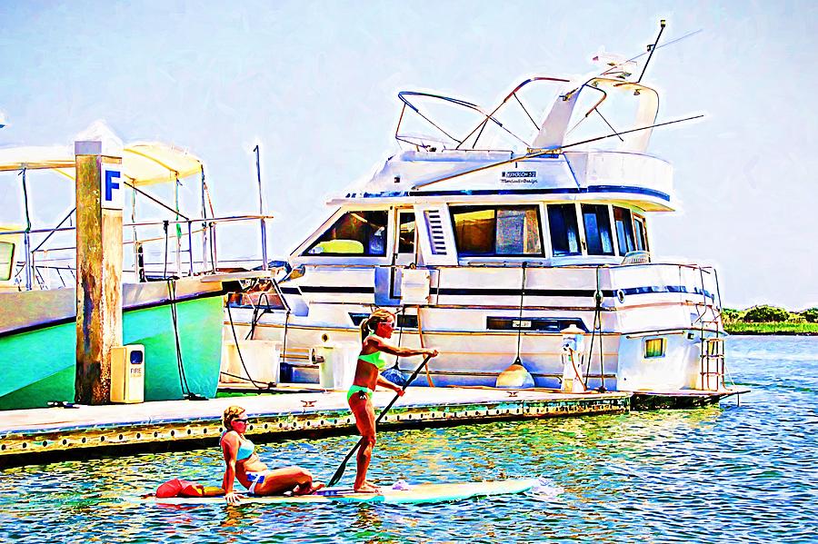 Paddleboard Sisters Photograph by Alice Gipson