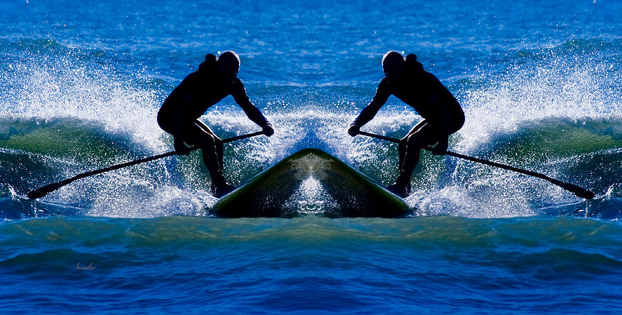 Beach Photograph - Paddleboarding x 2 by Betsy Knapp