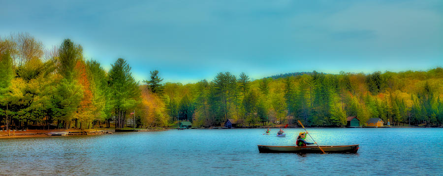 Paddlers On Old Forge Pond Photograph