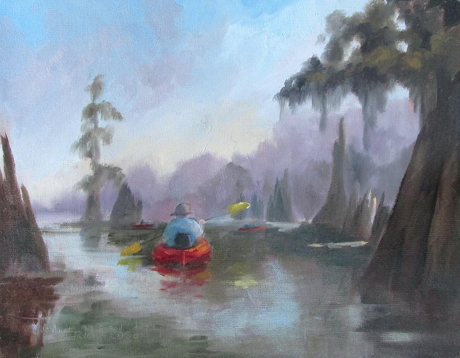 Dead Lakes Painting - Paddling Dead Lakes by Susan Richardson